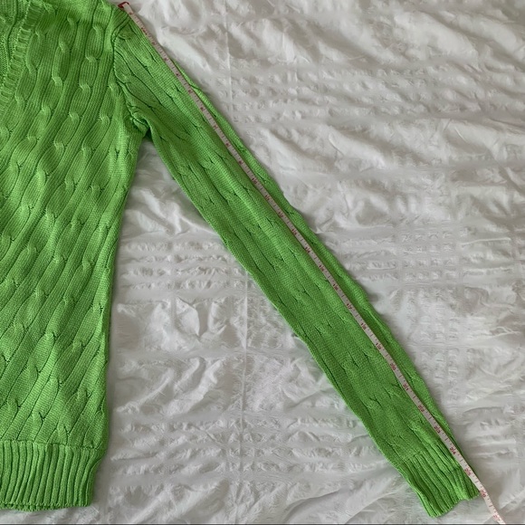 Ralph Lauren 100% Silk Sweater Lime Green - Picture 8 of 9